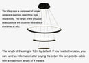 GobekUsa Modern LED Ring Pendant Chandelier - Black