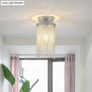 GobekUsa Modern Metal Chain Semi Flush Mount Lamp - 1 Light Ceiling Fixture for Living Room in Gold/Chrome/Blue