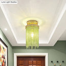 GobekUsa Modern Metal Chain Semi Flush Mount Lamp - 1 Light Ceiling Fixture for Living Room in Gold/Chrome/Blue