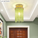 GobekUsa Modern Metal Chain Semi Flush Mount Lamp - 1 Light Ceiling Fixture for Living Room in Gold/Chrome/Blue