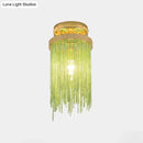 GobekUsa Modern Metal Chain Semi Flush Mount Lamp - 1 Light Ceiling Fixture for Living Room in Gold/Chrome/Blue