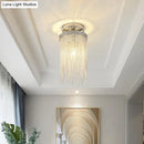GobekUsa Modern Metal Chain Semi Flush Mount Lamp - 1 Light Ceiling Fixture for Living Room in Gold/Chrome/Blue