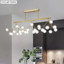 GobekUsa Modern Metal Linear Island Light: Branching LED Pendant Fixture