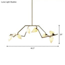 GobekUsa Modern Milk Glass Tree Branch Ceiling Suspension Lamp, Black/Gold Hanging Light Fixture - 5/8 Bulbs for Dining Room