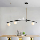 GobekUsa Modern Mini Milk Glass Island Lamp with Bird Decoration - 3-Head suspension pendant in Black-Brass