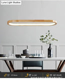 GobekUsa Modern Minimalist Wooden LED Strip Pendant Light for Restaurants