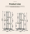 Modern gold 5 tier plant stand with wheels living room flower rack by Decorbites