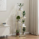 Modern gold 5 tier plant stand with wheels living room flower rack by Decorbites