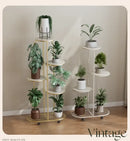 Modern gold 5 tier plant stand with wheels living room flower rack by Decorbites