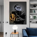 Modern neon american football wall art poster bedroom decor by Decorbites