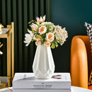Modern nordic teal diamond shaped flower vase living room decor
