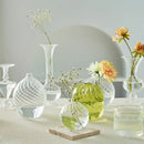 Modern nordic glass ribbed vase set living room decor by Decorbites