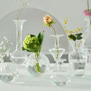 Modern nordic glass ribbed vase set living room decor by Decorbites
