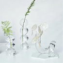 Modern nordic glass ribbed vase set living room decor by Decorbites