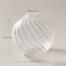 Modern nordic glass ribbed vase set living room decor by Decorbites