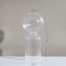Modern nordic glass ribbed vase set living room decor by Decorbites