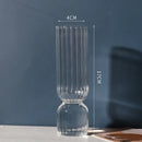 Modern nordic glass ribbed vase set living room decor by Decorbites