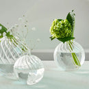 Modern nordic glass ribbed vase set living room decor by Decorbites