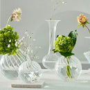 Modern nordic glass ribbed vase set living room decor by Decorbites