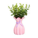 Modern ruffled pastel ceramic flower vase home decor living room by Decorbites