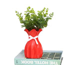 Modern ruffled pastel ceramic flower vase home decor living room by Decorbites