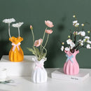 Modern ruffled pastel ceramic flower vase home decor living room by Decorbites