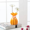 Modern ruffled pastel ceramic flower vase home decor living room by Decorbites