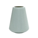 Modern nordic blue ribbed ceramic creative vase living room decor by Decorbites