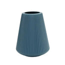 Modern nordic blue ribbed ceramic creative vase living room decor by Decorbites