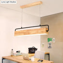 GobekUsa Modern Nordic Wood Island Pendant Light - Strip Design for Restaurants