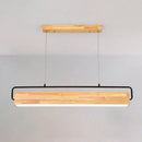 GobekUsa Modern Nordic Wood Island Pendant Light - Strip Design for Restaurants
