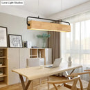 GobekUsa Modern Nordic Wood Island Pendant Light - Strip Design for Restaurants