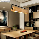 GobekUsa Modern Nordic Wood Island Pendant Light - Strip Design for Restaurants