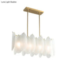 GobekUsa Modern Oval Panel Pendant Light - Milk Glass - 4-Light - Gold Finish