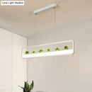 GobekUsa Modern Rectangular Acrylic Island Chandelier - LED Dining Room Ceiling Light (27.5"/39" Long) - Black/White