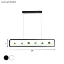 GobekUsa Modern Rectangular Acrylic Island Chandelier - LED Dining Room Ceiling Light (27.5"/39" Long) - Black/White