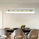 GobekUsa Modern Rectangular Acrylic Island Chandelier - LED Dining Room Ceiling Light (27.5"/39" Long) - Black/White