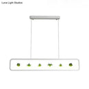 GobekUsa Modern Rectangular Acrylic Island Chandelier - LED Dining Room Ceiling Light (27.5"/39" Long) - Black/White