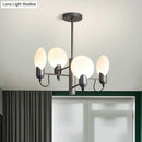 GobekUsa Modern Silver Gray Oval Semi Flush Mount Ceiling Light with Opal Glass for Bedroom
