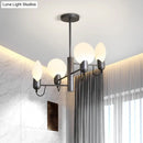 GobekUsa Modern Silver Gray Oval Semi Flush Mount Ceiling Light with Opal Glass for Bedroom