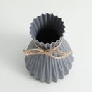 Modern simple pleated ceramic flower vase set living room dry flowers