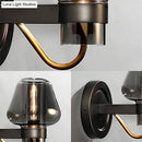 GobekUsa Modern Smoked Glass Mushroom Sconce Light for Bedroom - Black One-Light Lighting Fixture