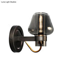 GobekUsa Modern Smoked Glass Mushroom Sconce Light for Bedroom - Black One-Light Lighting Fixture