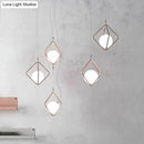 GobekUsa Modern Square Suspension Light with Metal & Glass Orb Shade in White – Ideal for Living Room