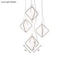 GobekUsa Modern Square Suspension Light with Metal & Glass Orb Shade in White – Ideal for Living Room