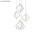 GobekUsa Modern Square Suspension Light with Metal & Glass Orb Shade in White – Ideal for Living Room