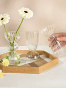 Modern ribbed transparent glass vases living room decorate root by Decorbites