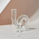 Modern ribbed transparent glass vases living room decorate root by Decorbites