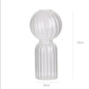 Modern ribbed transparent glass vases living room decorate root by Decorbites