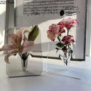 GobekUsa Modern Transparent Square Vase for Flowers